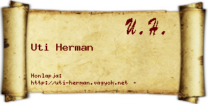 Uti Herman névjegykártya